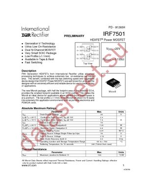 IRF7501TR datasheet  